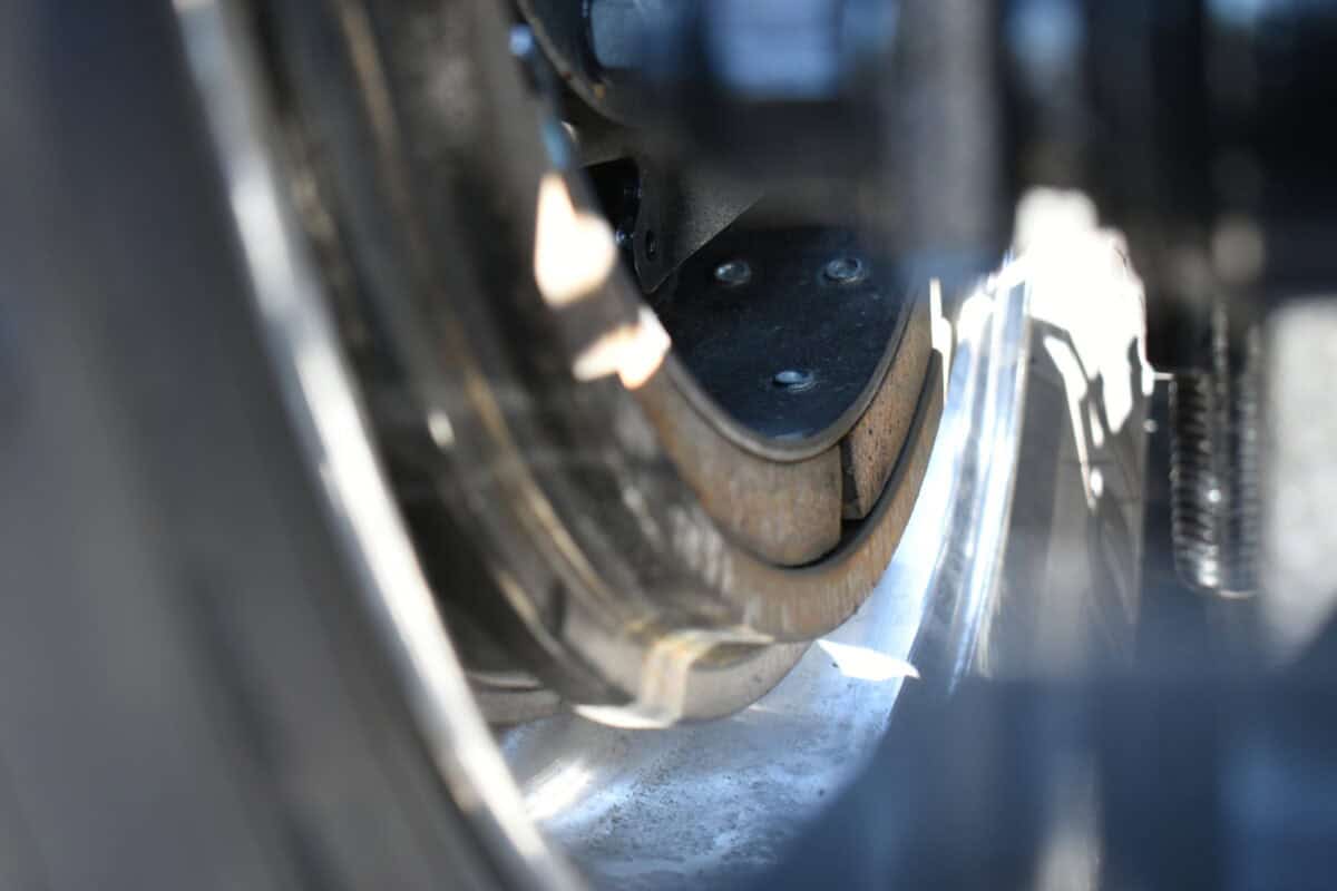 Close up of a brake drum