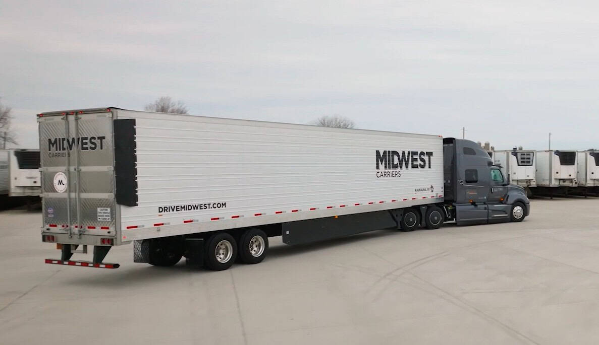 Midwest Carriers truck turning in a lot